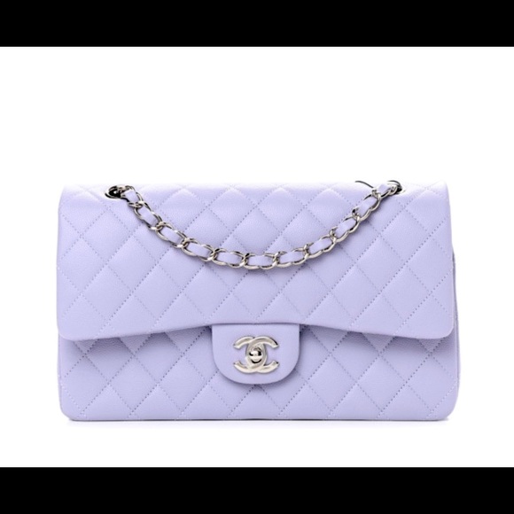 CHANEL Handbags - LIMITED EDITION CHANEL Classic Caviar Medium Double Flap (Light Purple)